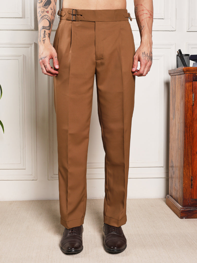 Loose Fit Double Buckle Royal Brown Gurkha Pants