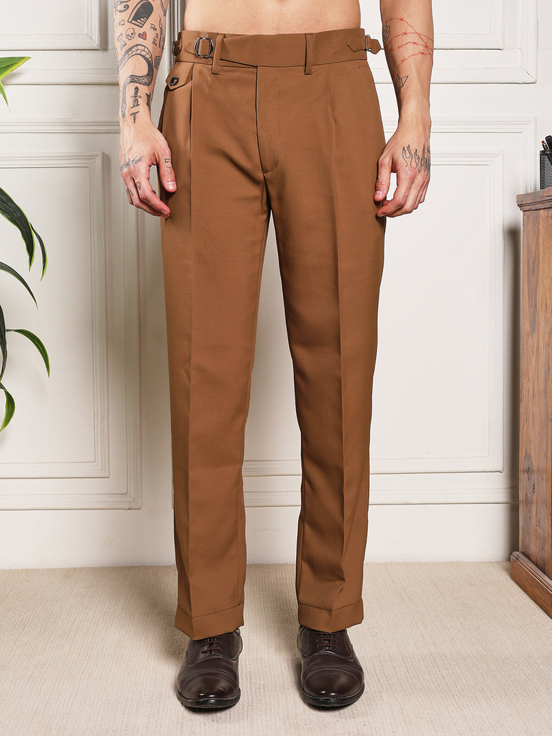 Loose Fit Single Buckle Royal Brown Gurkha Pants