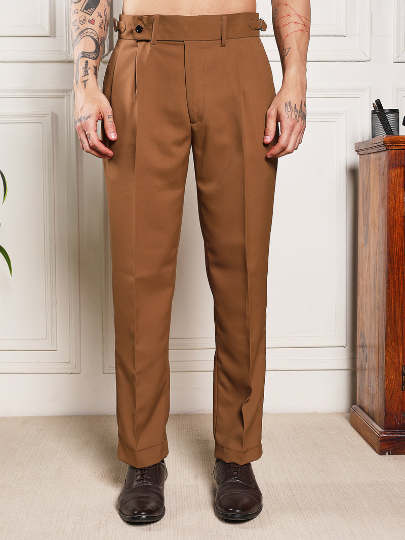 Loose Fit Signature Buckle Royal Brown Gurkha Pants