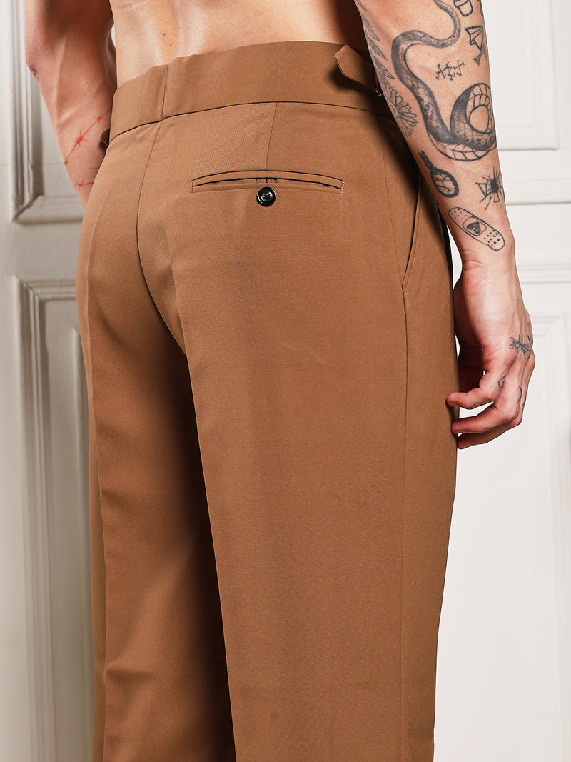 Loose Fit Signature Buckle Royal Brown Gurkha Pants