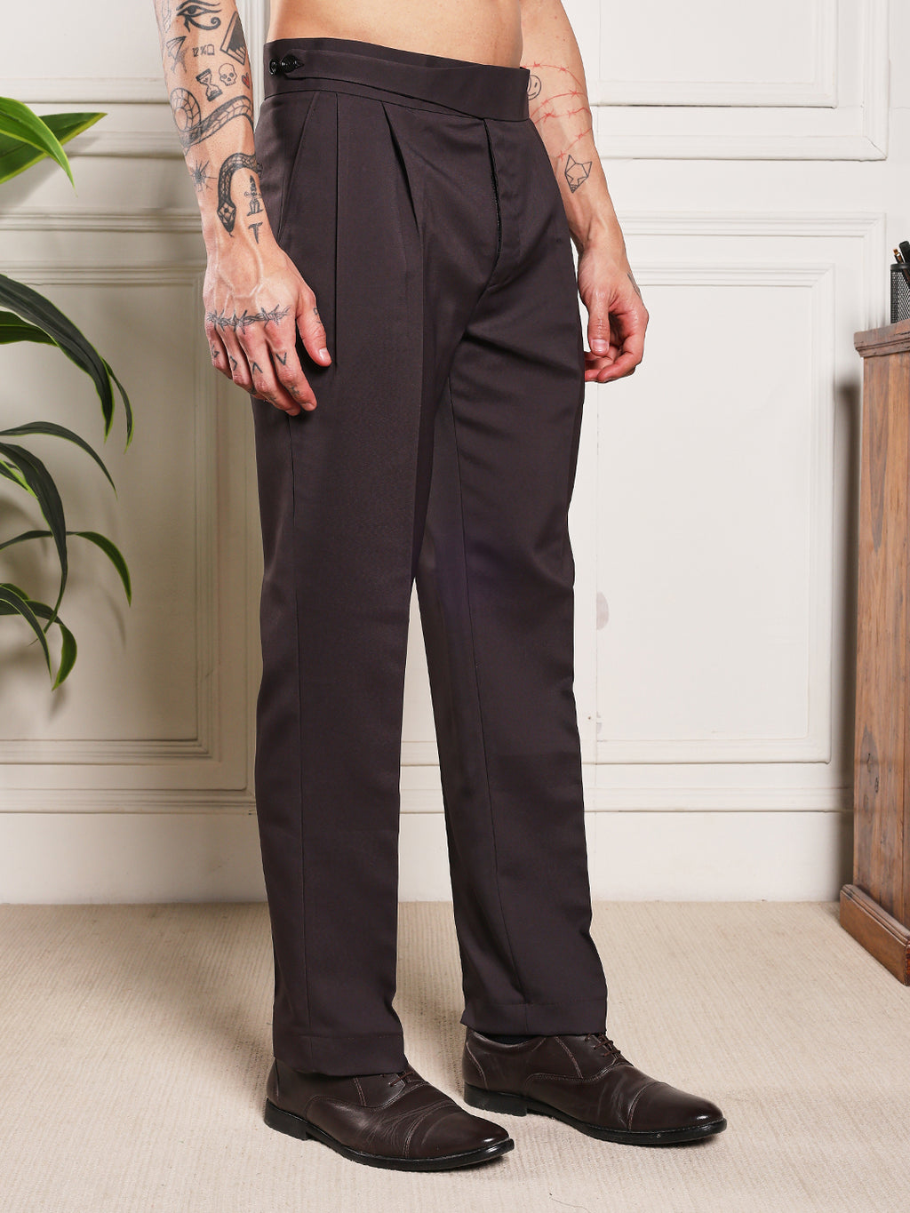 Loose Fit Classic Button Classic Mergenta Gurkha Pants
