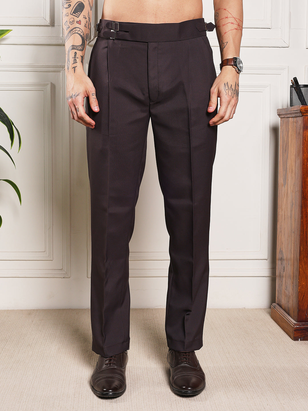 Loose Fit Double Buckle Classic Mergenta Gurkha Pants