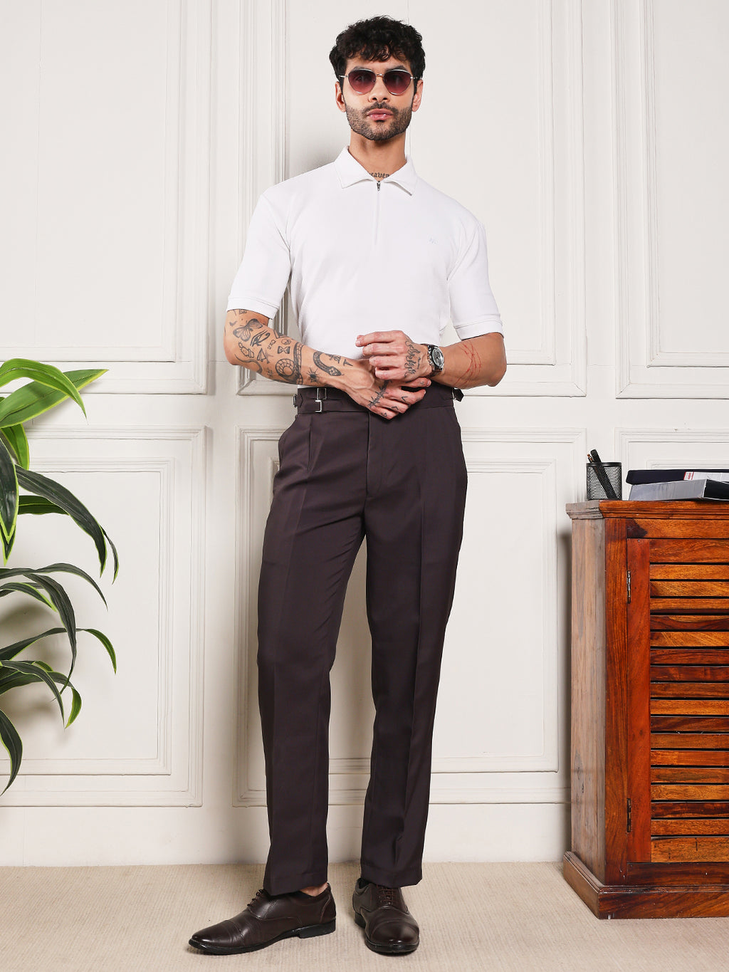 Loose Fit Double Buckle Classic Mergenta Gurkha Pants