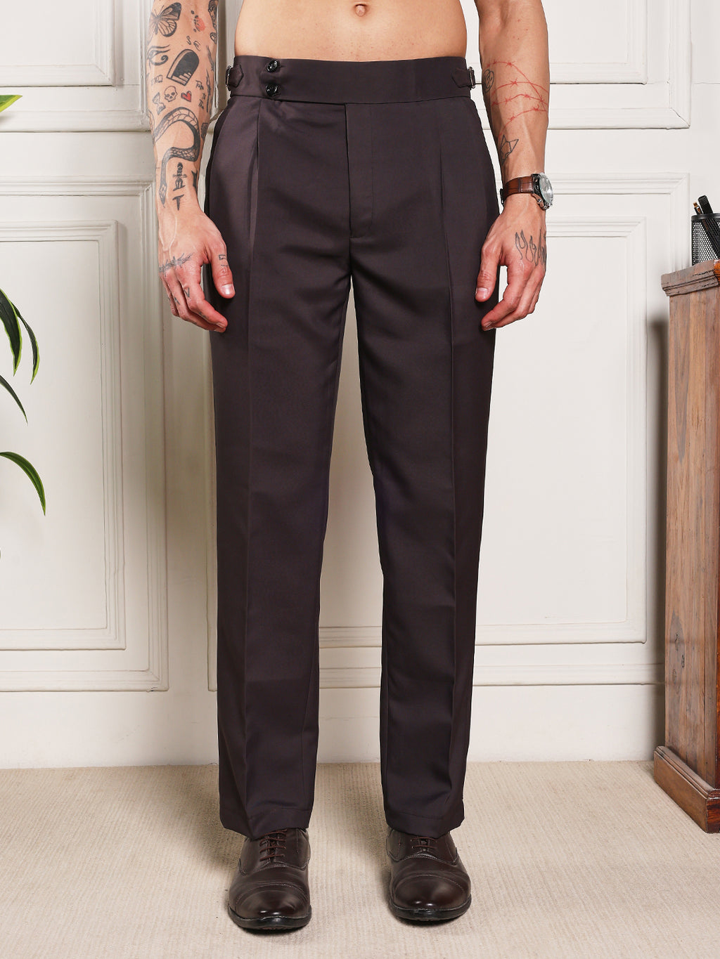 Loose Fit Double Button Classic Mergenta Gurkha Pants