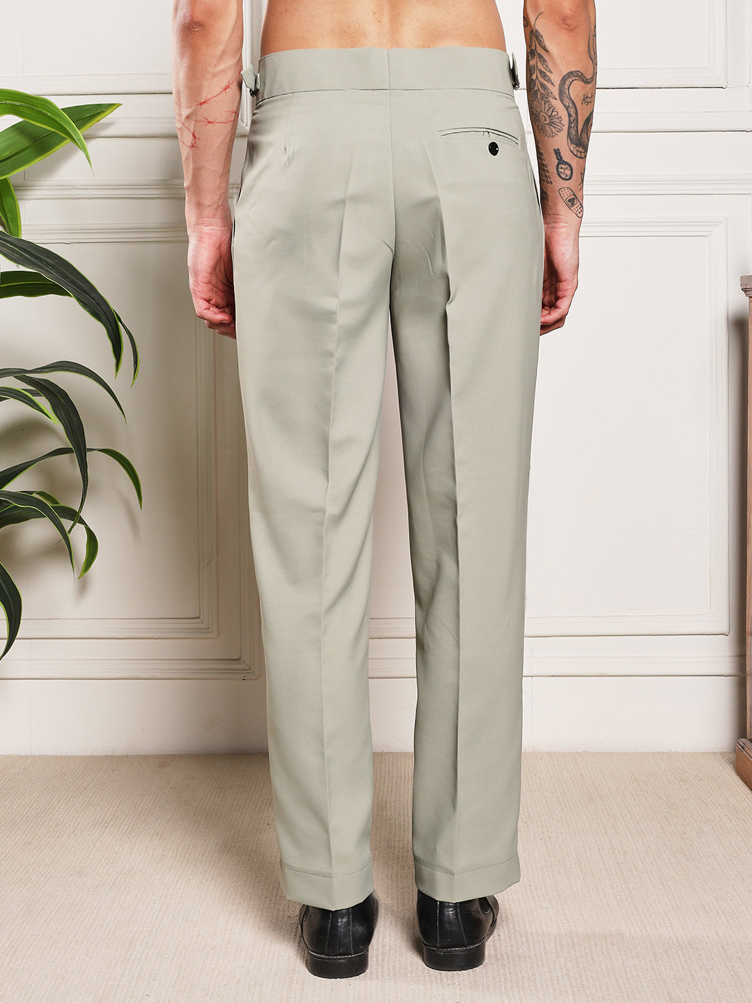 Loose Fit Signature Buckle Classic Sage Gurkha Pants