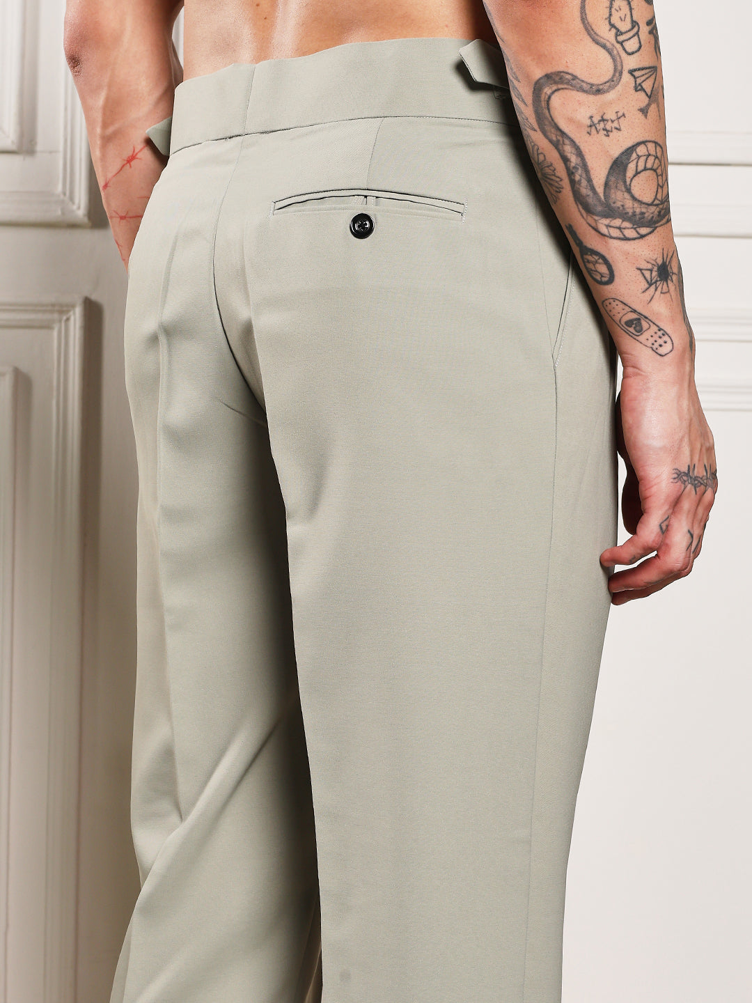 Loose Fit Signature Buckle Classic Sage Gurkha Pants
