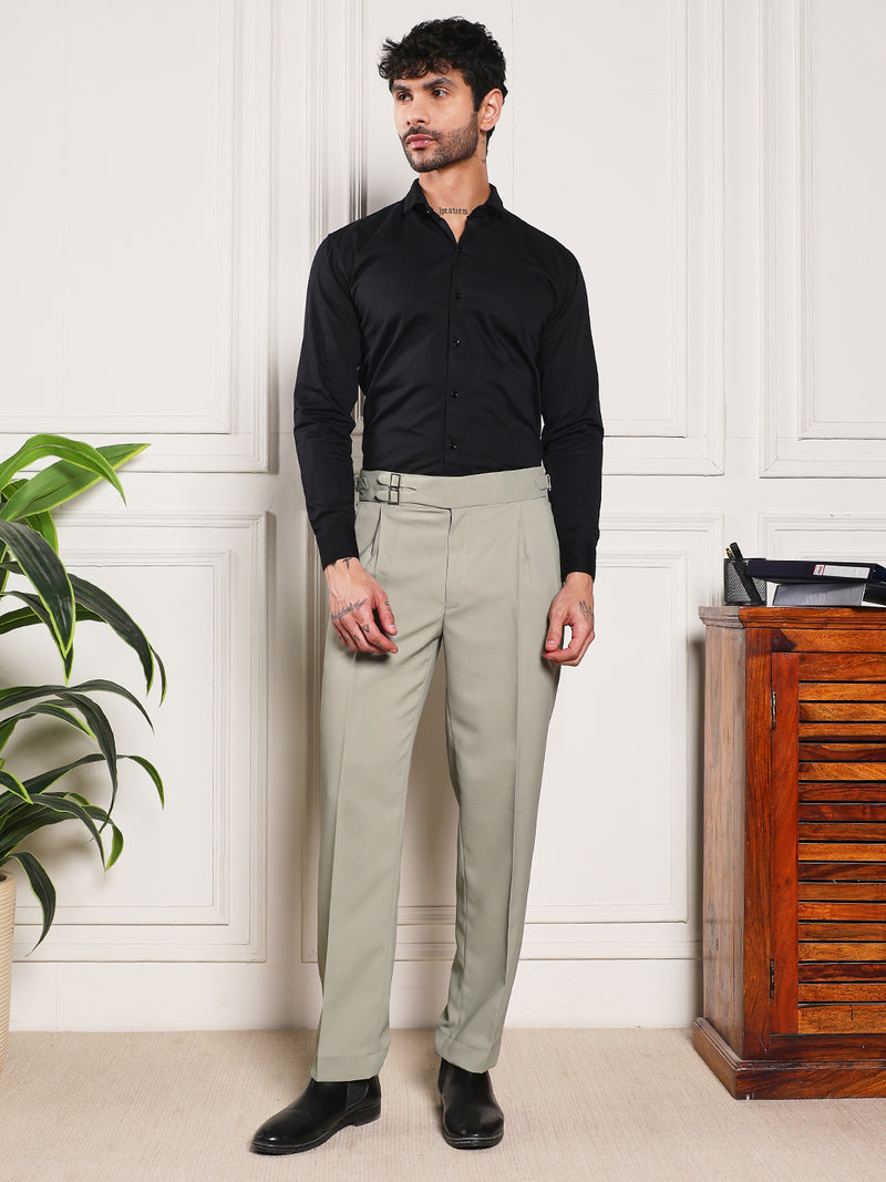 Loose Fit Double Buckle Classic Sage Gurkha Pants