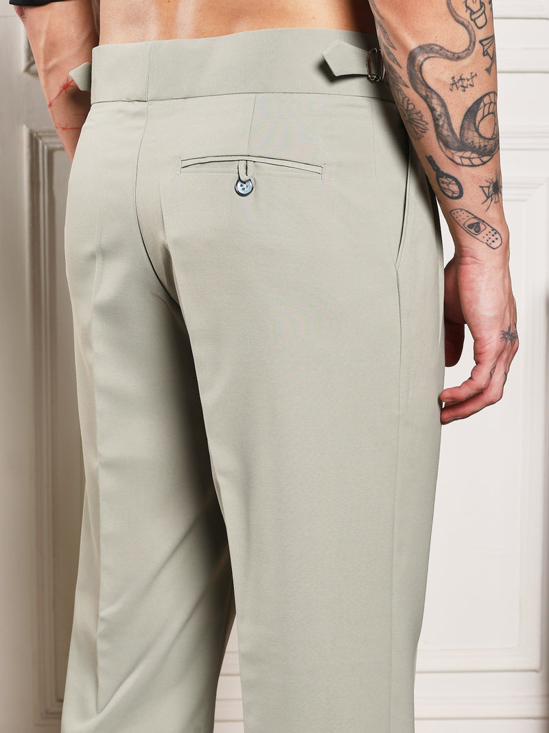 Loose Fit Double Buckle Classic Sage Gurkha Pants