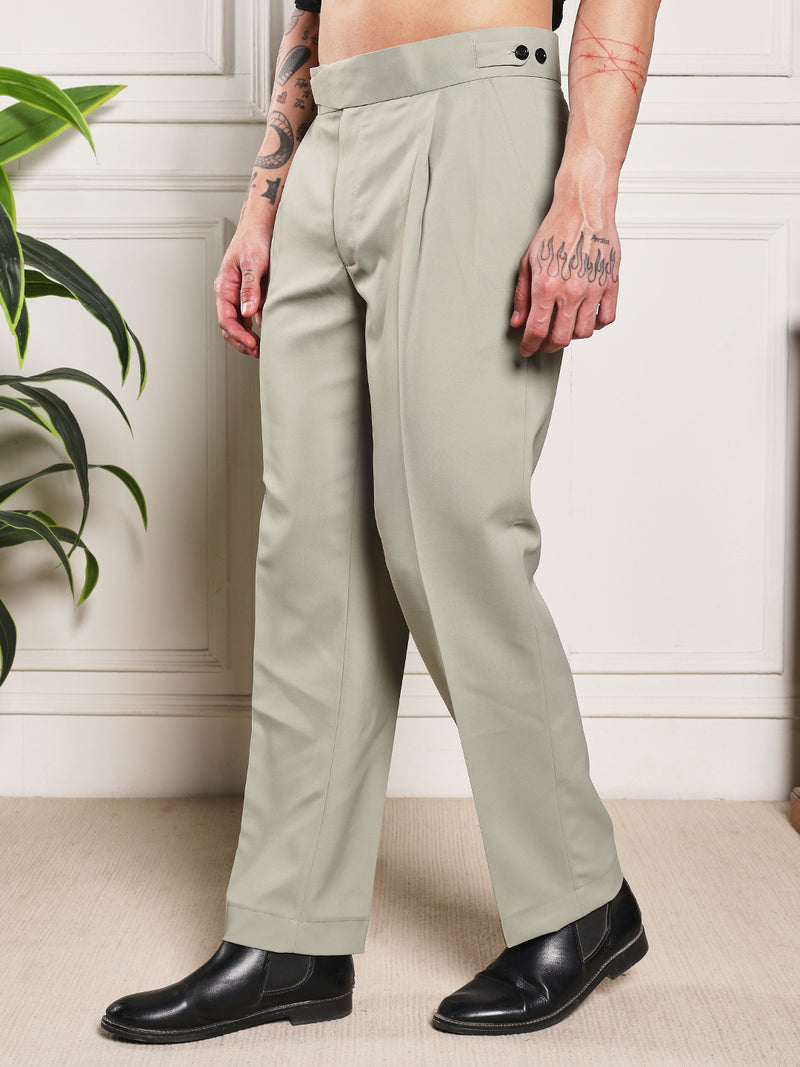 Loose Fit Classic Button Classic Sage Gurkha Pants