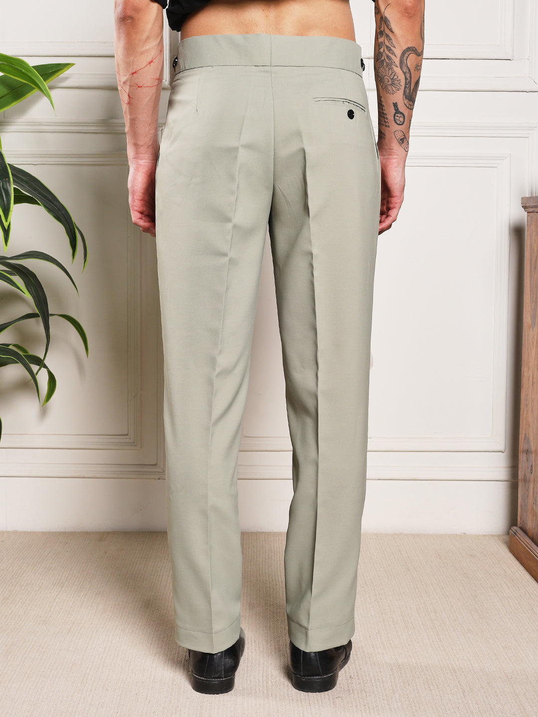 Loose Fit Classic Button Classic Sage Gurkha Pants