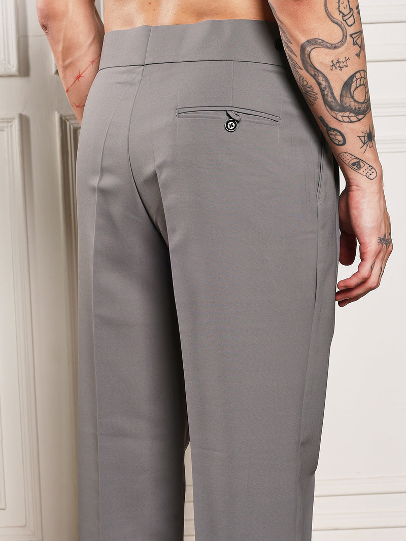 Loose Fit Classic Button Perfect Grey Gurkha Pants