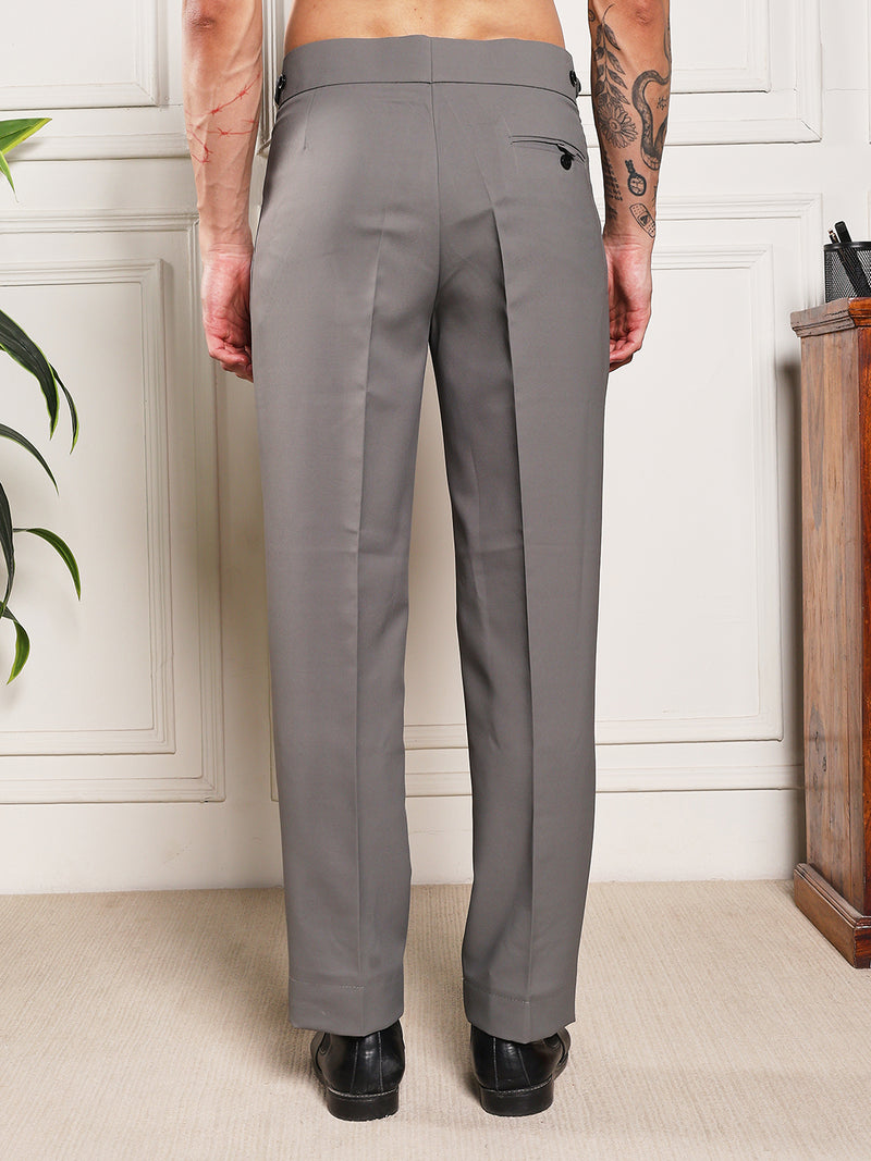 Loose Fit Classic Button Perfect Grey Gurkha Pants