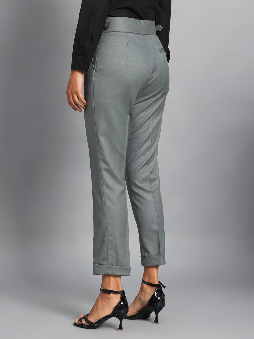 Double Button Olive Green Ladies Gurkha Pant