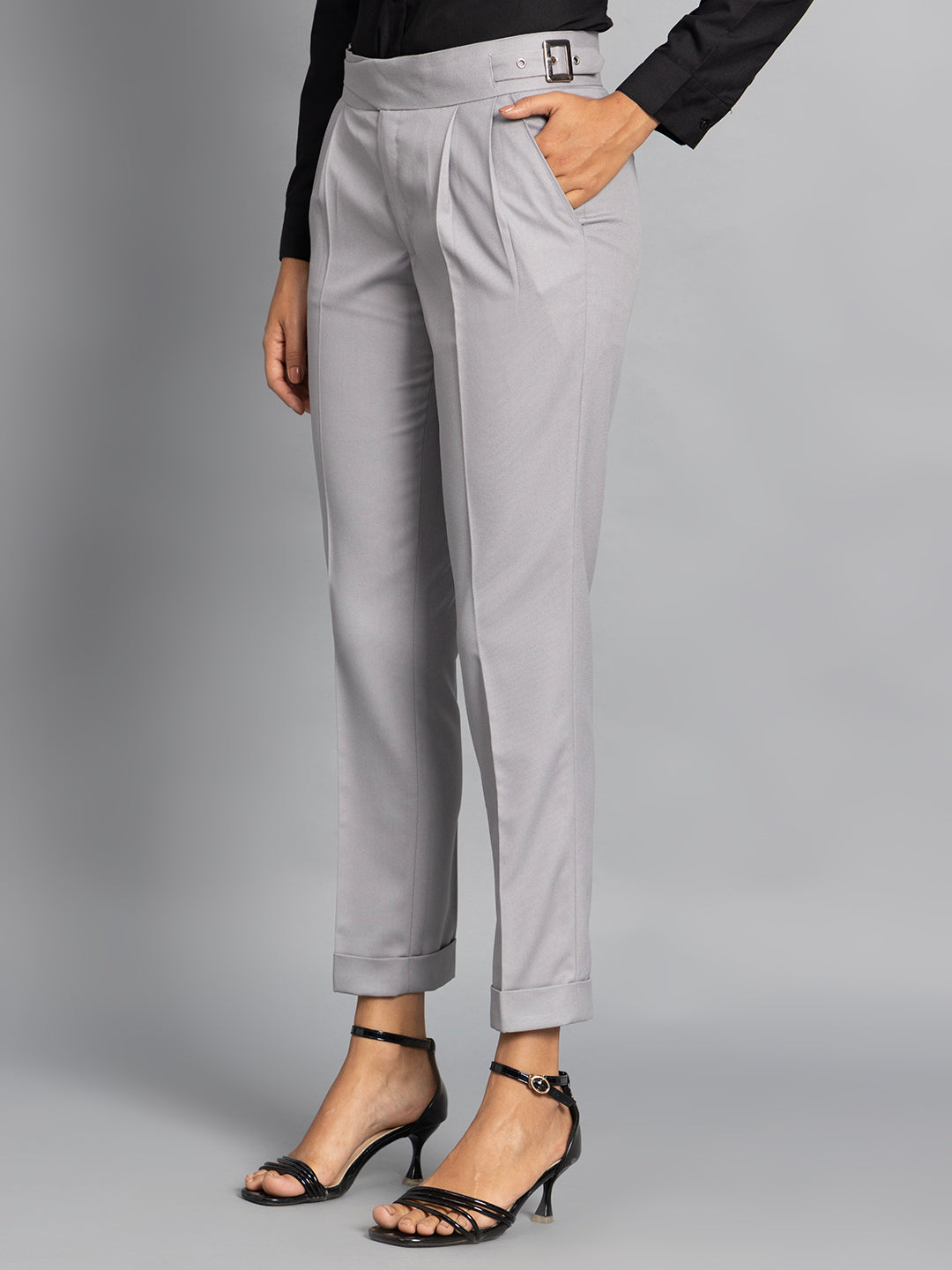 Classic Buckle Light Grey Ladies Gurkha Pant