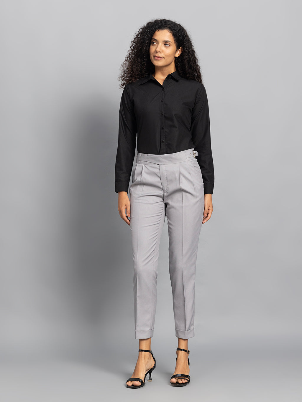 Classic Buckle Light Grey Ladies Gurkha Pant