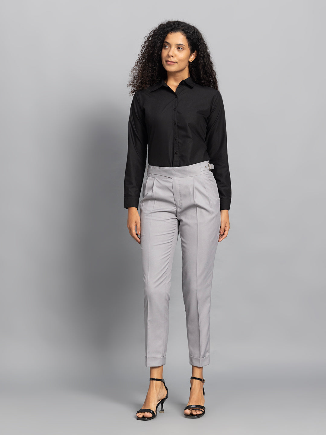 Classic Buckle Light Grey Ladies Gurkha Pant