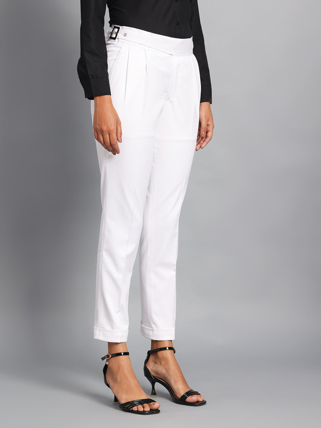 Classic Buckle Royal White Ladies Gurkha Pant