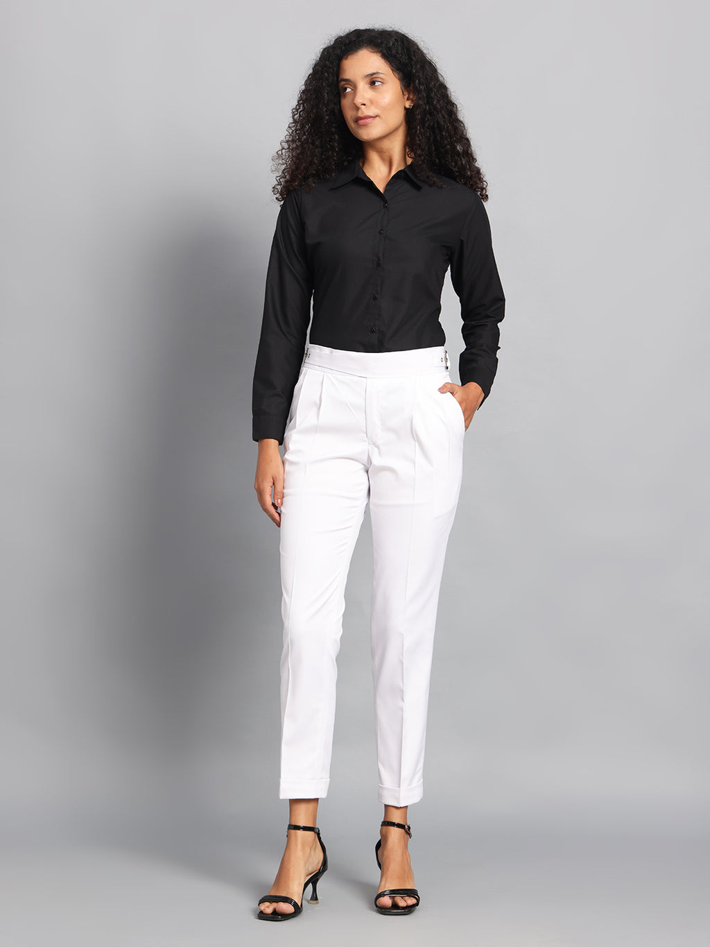 Classic Buckle Royal White Ladies Gurkha Pant