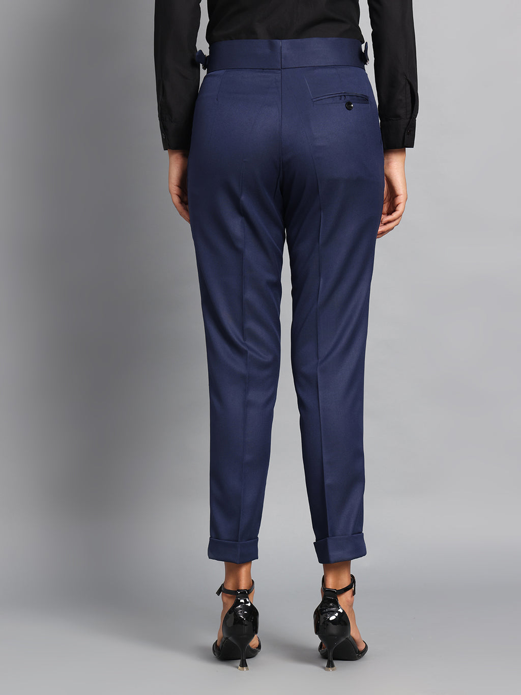 Double Button Navy Blue Ladies Gurkha Pant