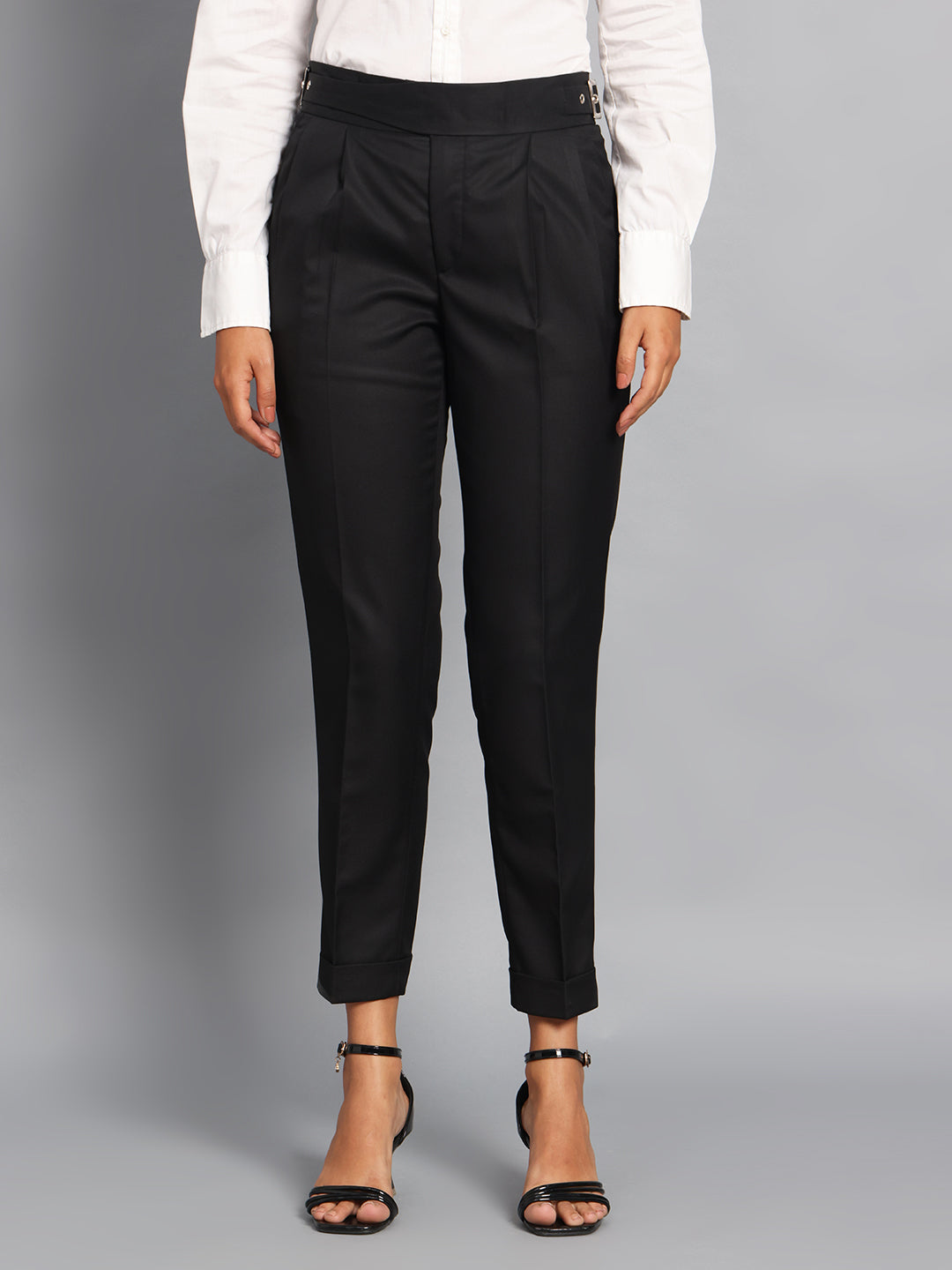 Classic Buckle Royal Black Ladies Gurkha Pant