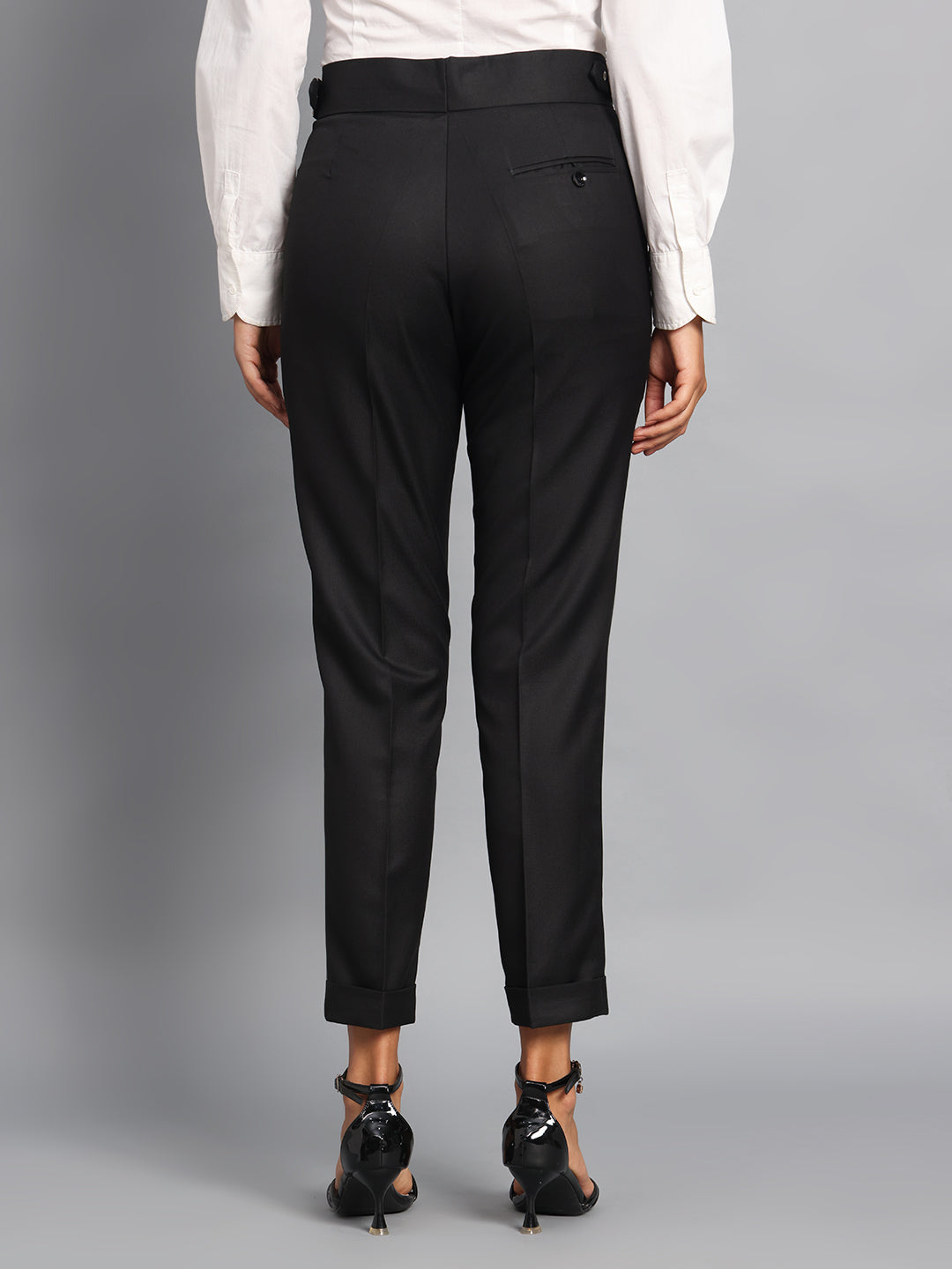 Classic Buckle Royal Black Ladies Gurkha Pant