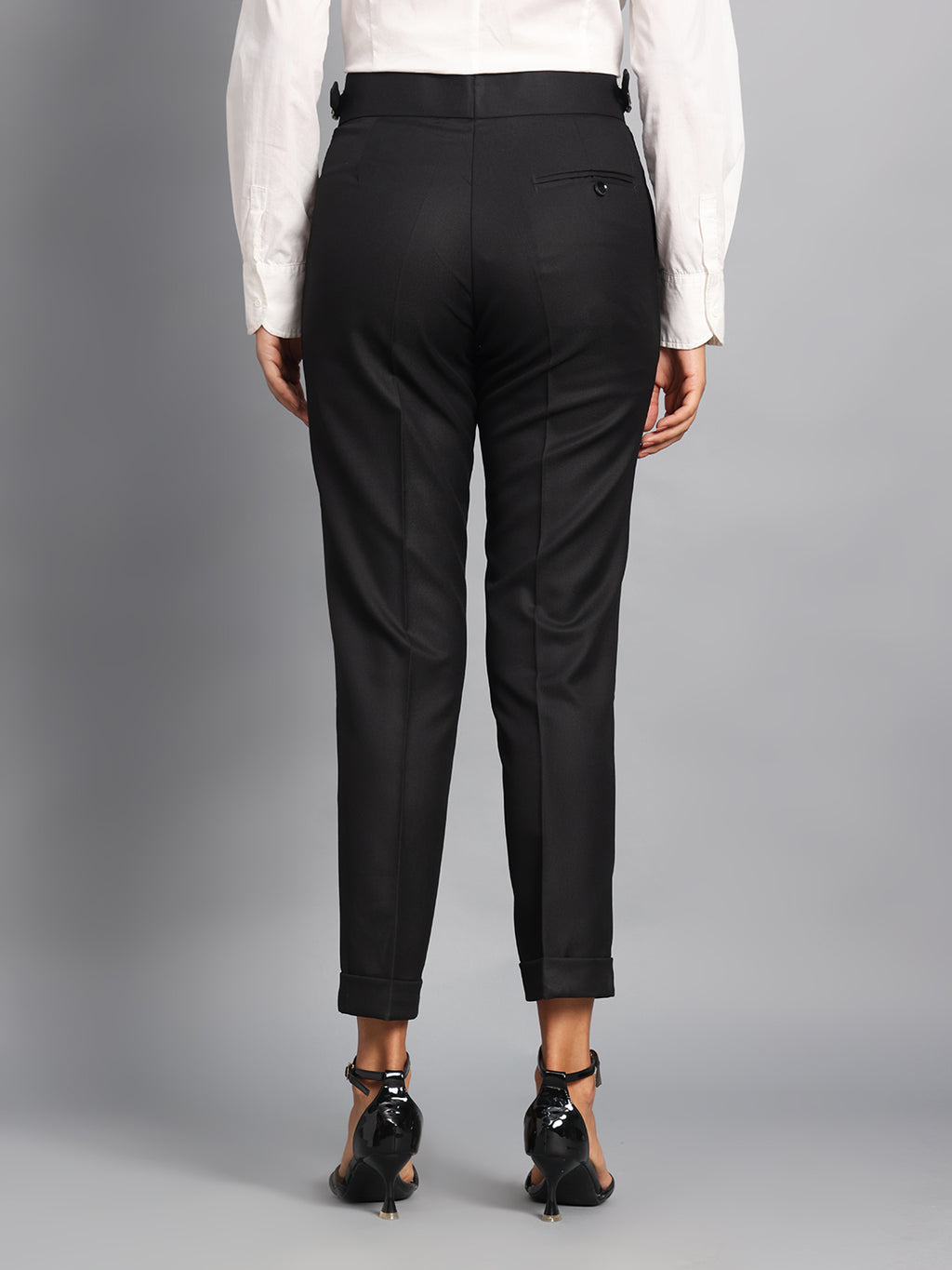 Double Button Royal Black Ladies Gurkha Pant