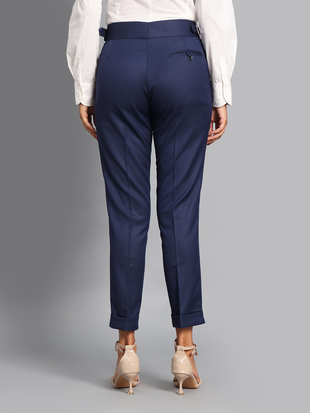 Classic Buckle Navy Blue Ladies Gurkha Pant