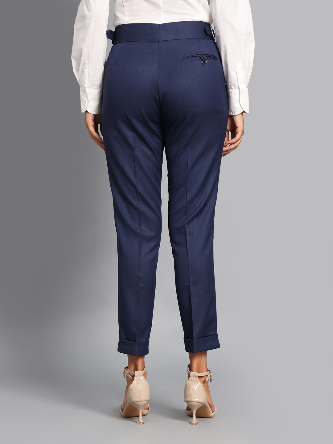 Classic Buckle Navy Blue Ladies Gurkha Pant