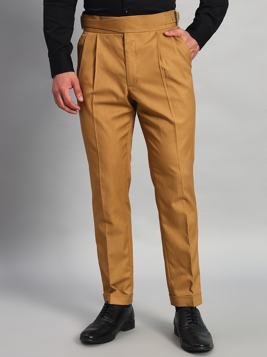Classic Buckle Camel Brown Gurkha Pant