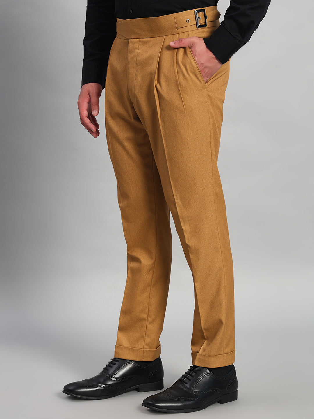 Classic Buckle Camel Brown Gurkha Pant