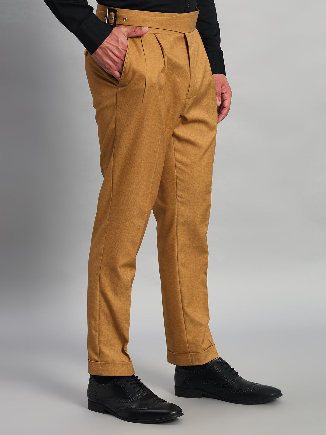Classic Buckle Camel Brown Gurkha Pant