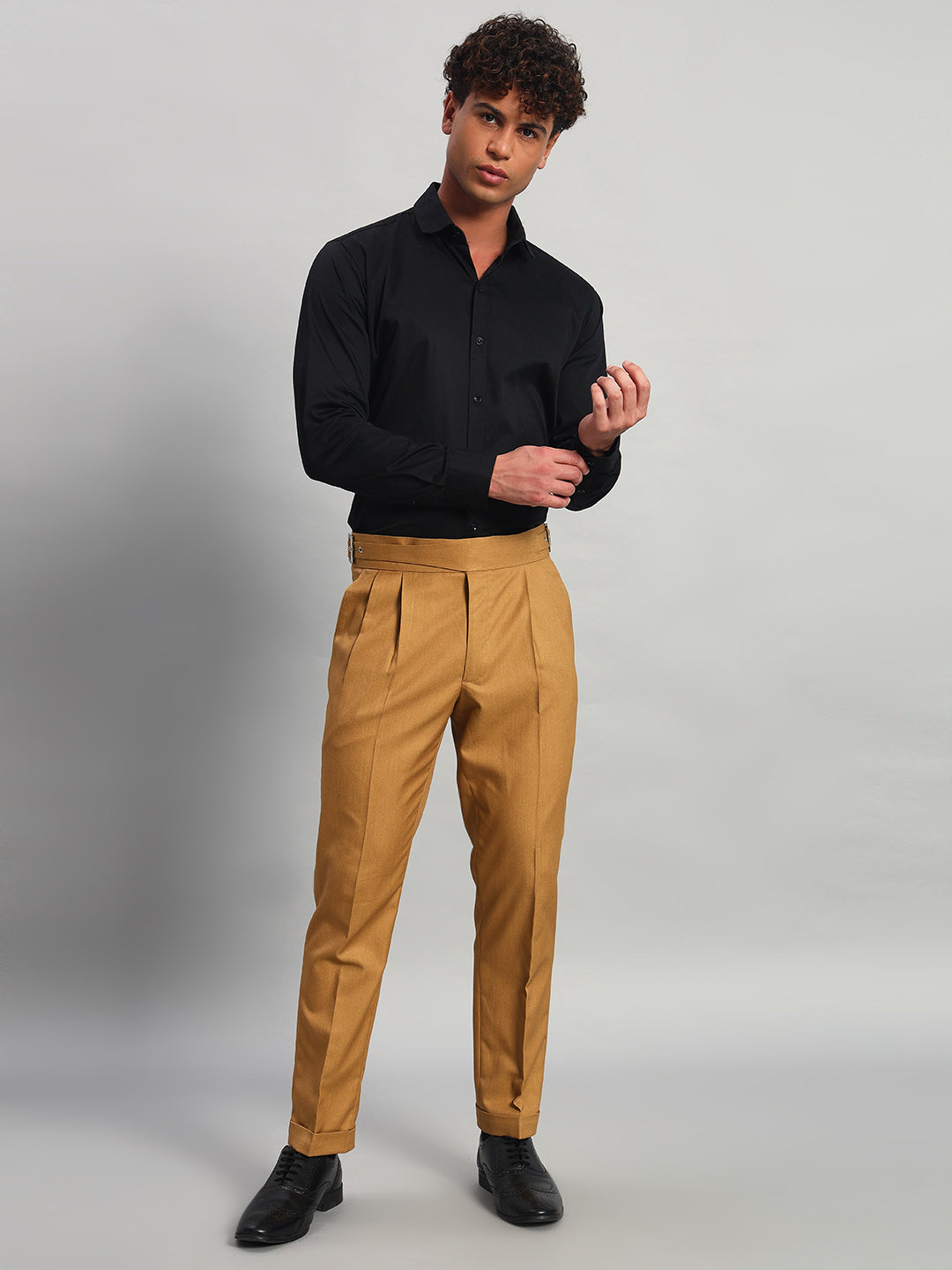 Classic Buckle Camel Brown Gurkha Pant