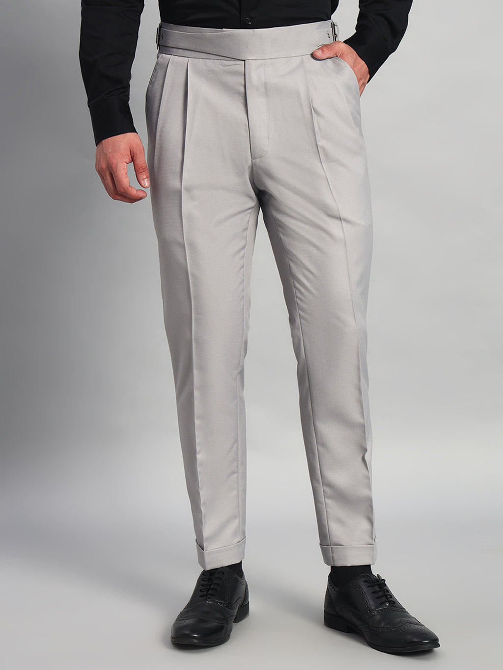 Classic Buckle Light Grey Gurkha Pant