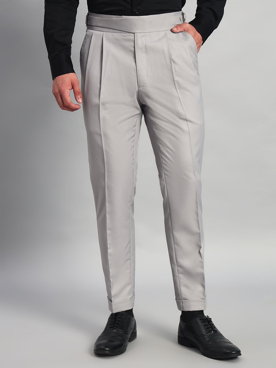 Classic Buckle Light Grey Gurkha Pant