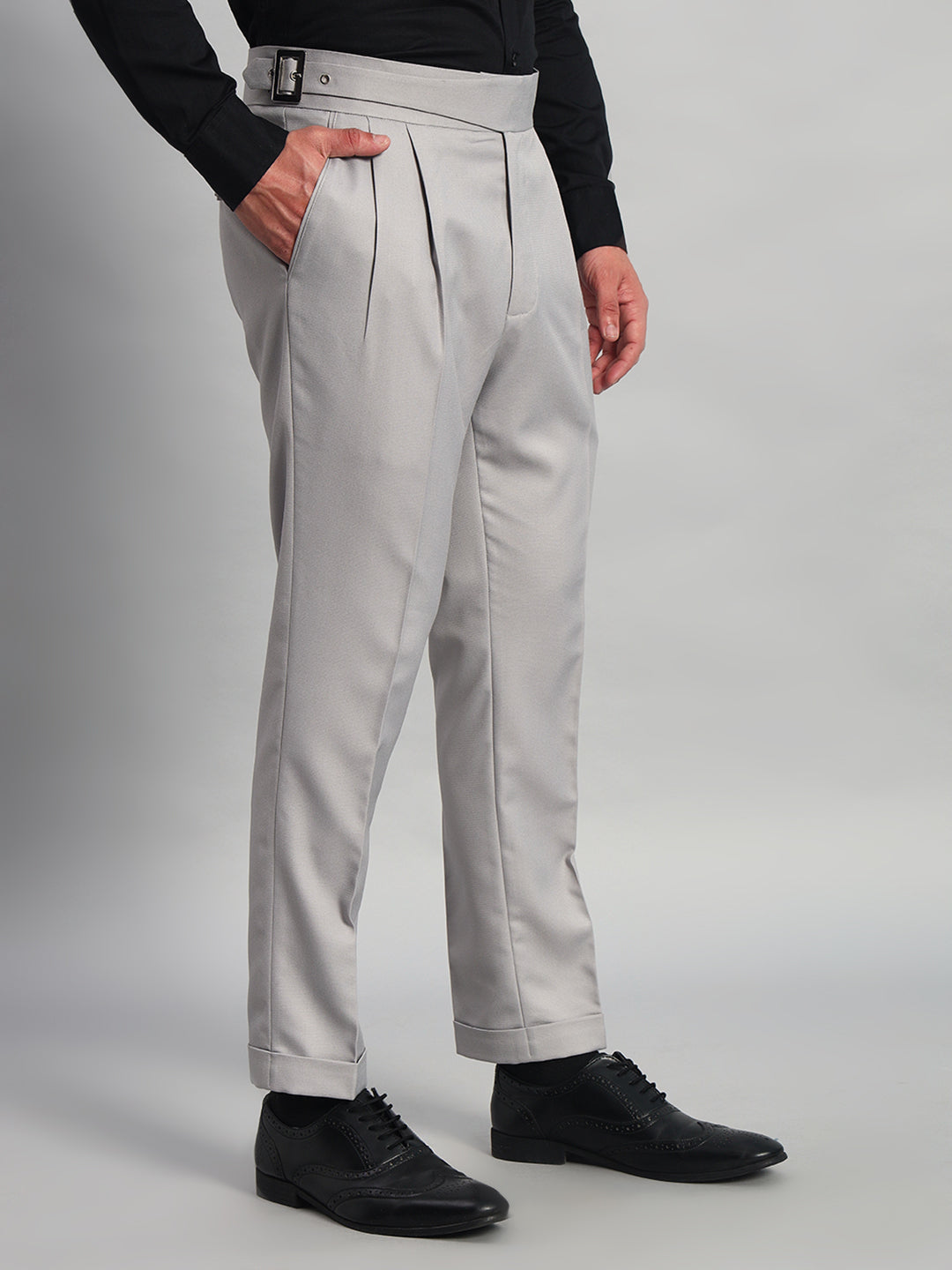 Classic Buckle Light Grey Gurkha Pant