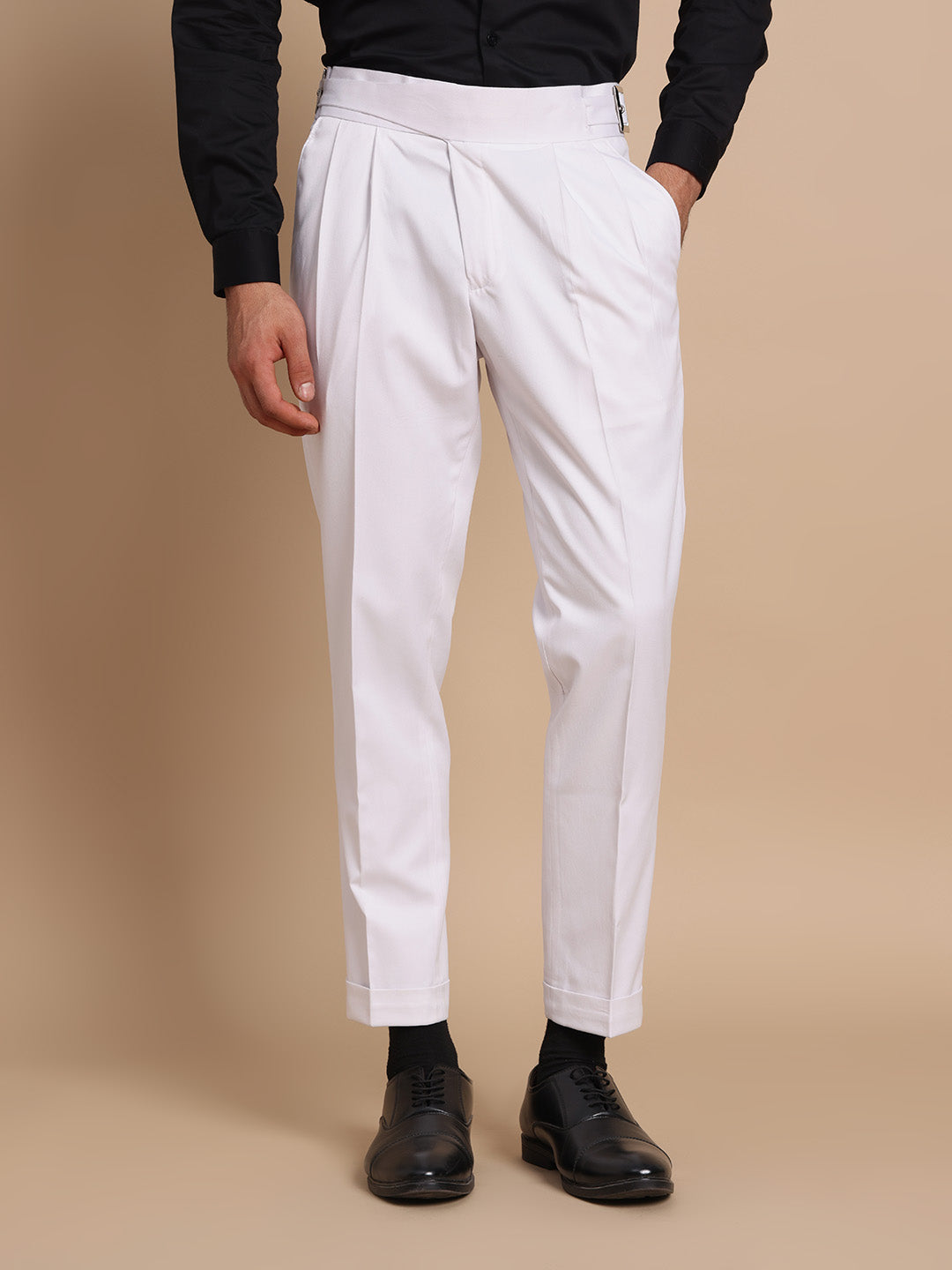 Classic Buckle Royal White Gurkha Pant