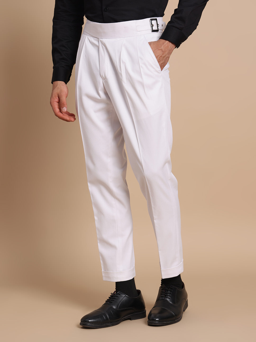 Classic Buckle Royal White Gurkha Pant
