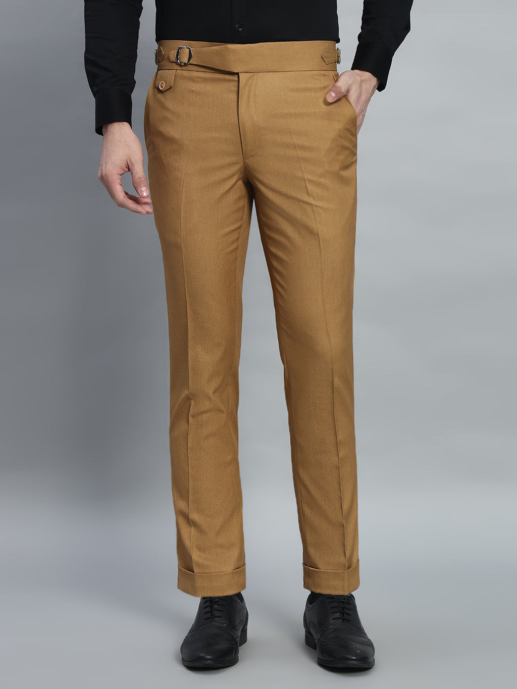 Single Buckle Camel Brown Gurkha Pant