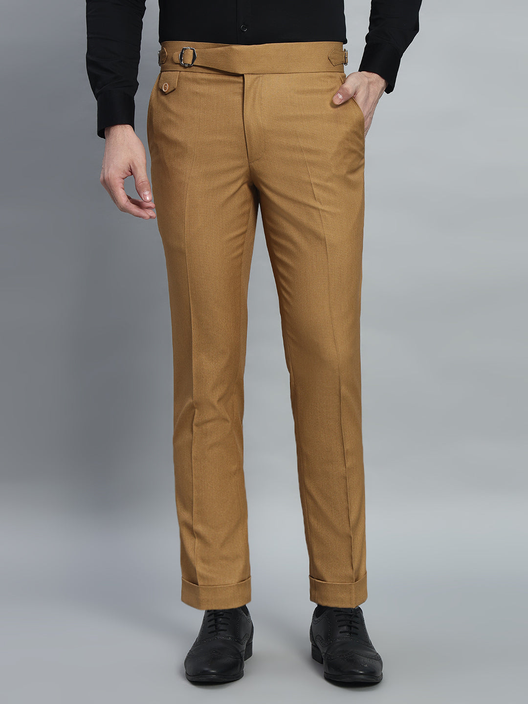 Single Buckle Camel Brown Gurkha Pant