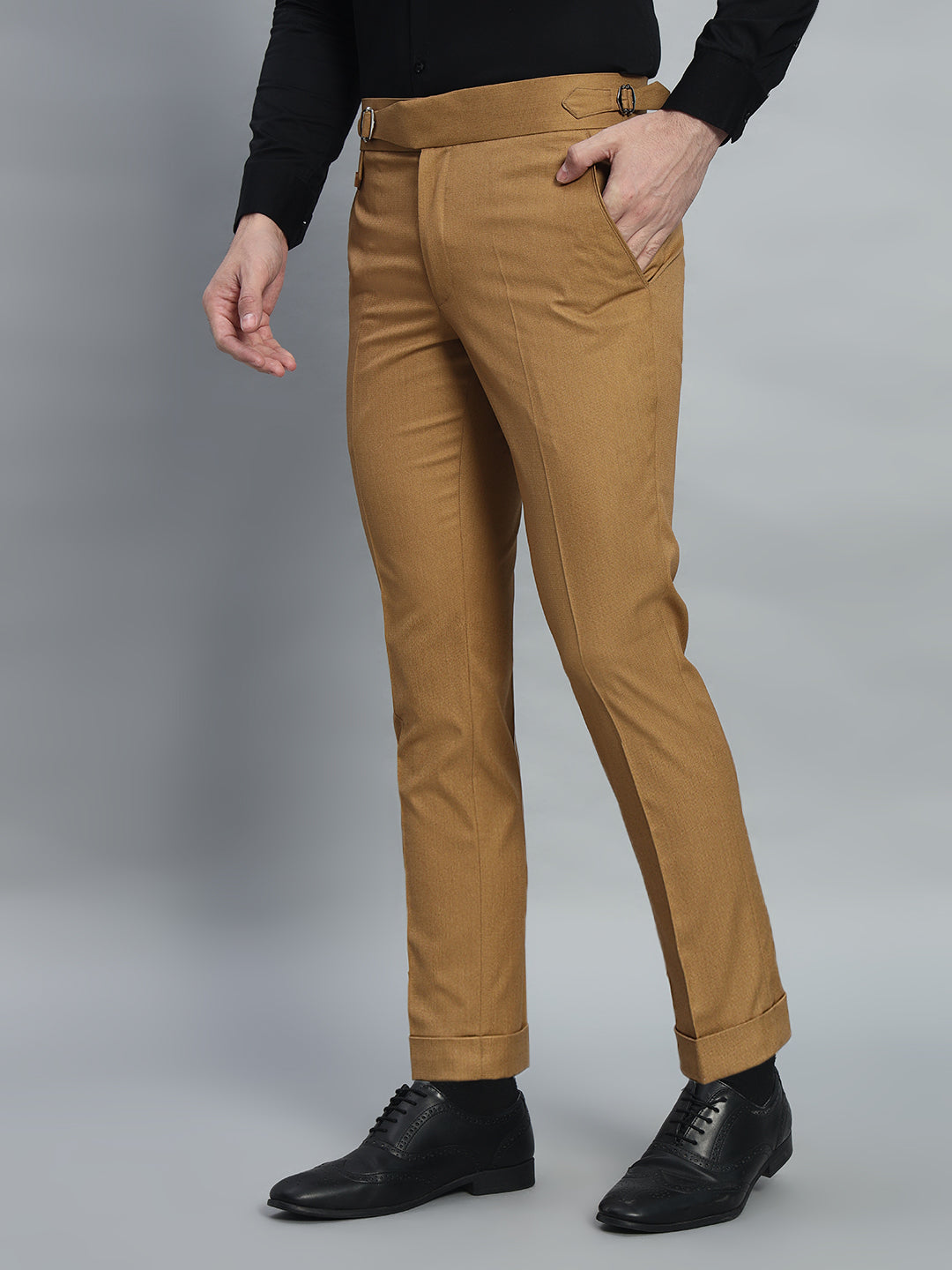 Single Buckle Camel Brown Gurkha Pant