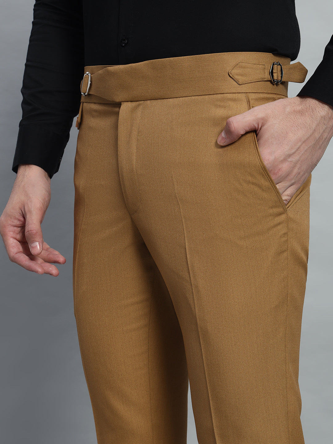 Single Buckle Camel Brown Gurkha Pant