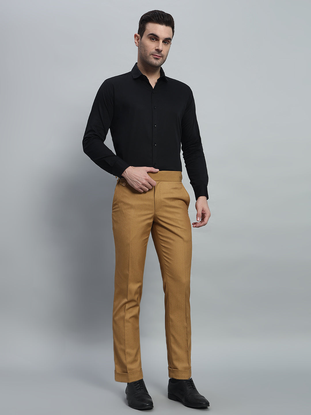Single Buckle Camel Brown Gurkha Pant