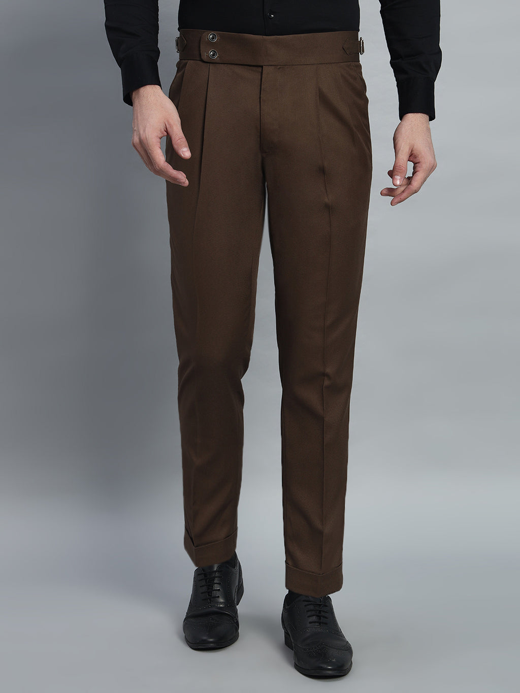 Double Button Coffee Brown Gurkha Pant
