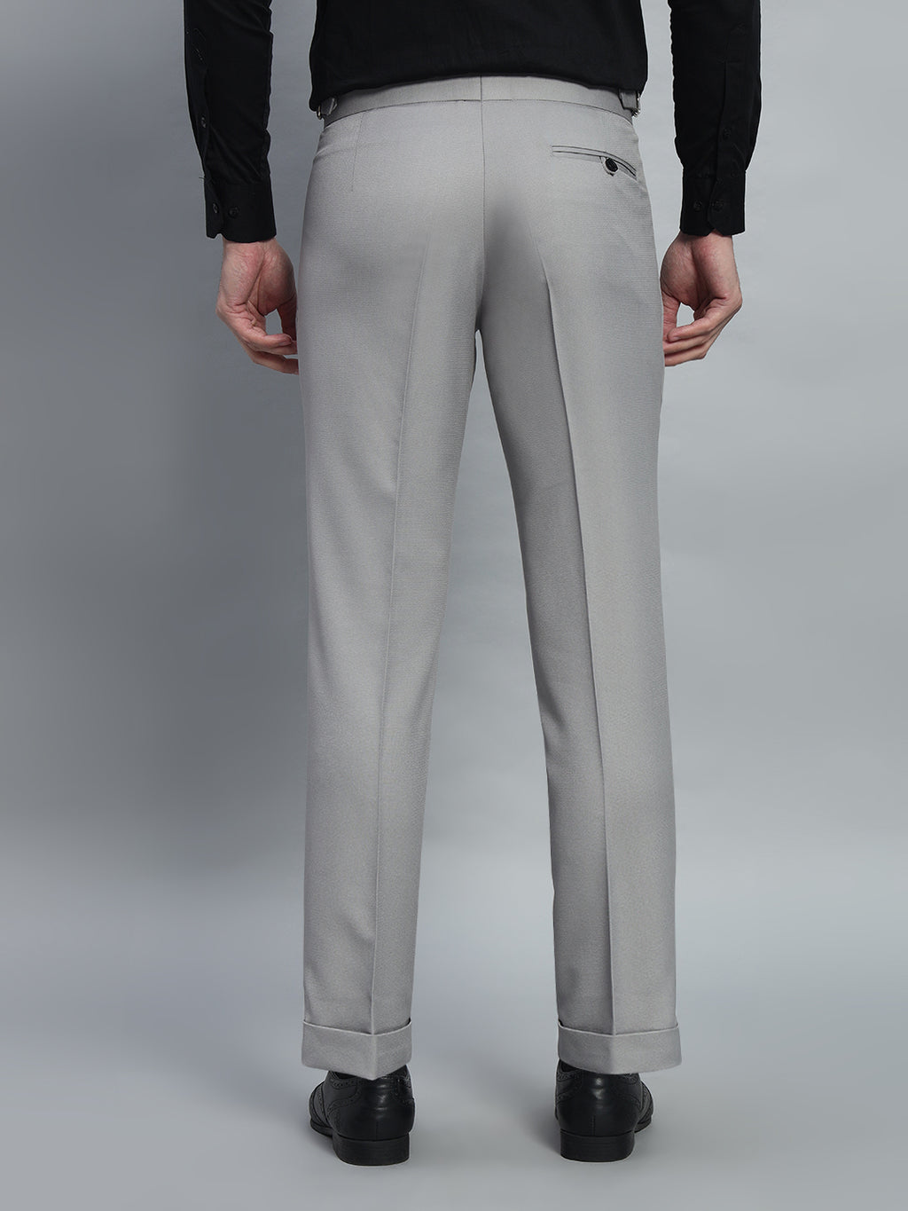 Double Button Light Grey Gurkha Pant
