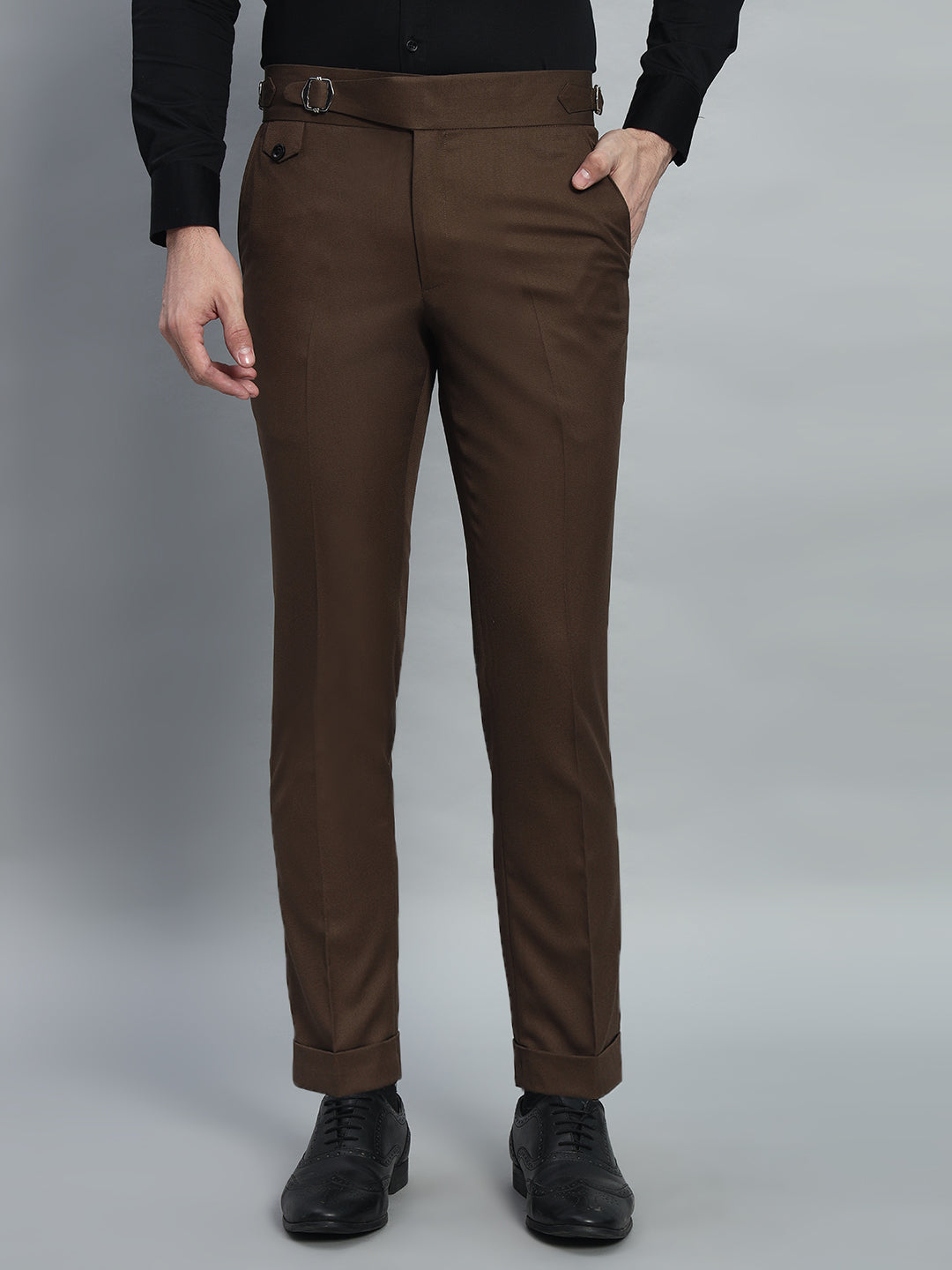 Single Buckle Coffee Brown Gurkha Pant