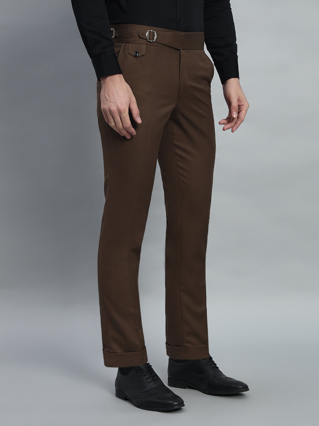 Single Buckle Coffee Brown Gurkha Pant