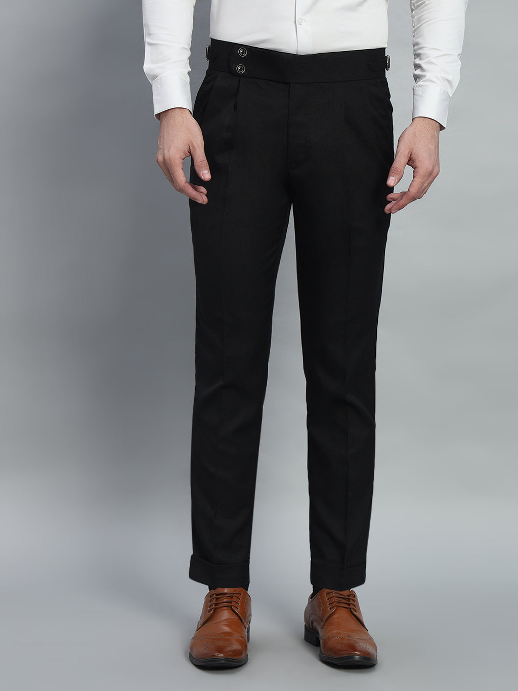 Double Button Royal Black Gurkha Pant