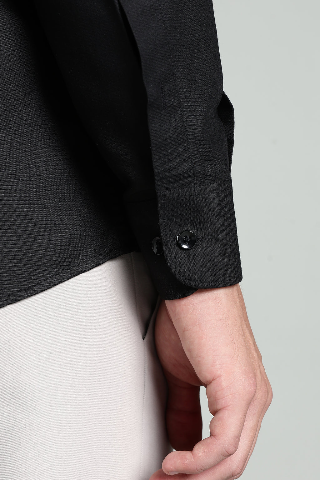 Royal Black Blended Cotton - Button Down Collar - Full Sleave Shirt