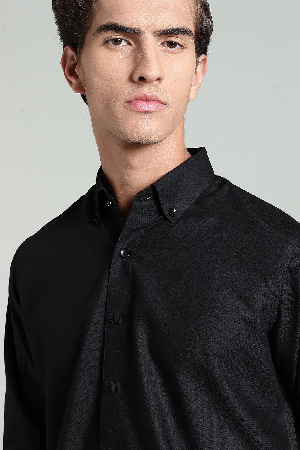 Royal Black Blended Cotton - Button Down Collar - Full Sleave Shirt