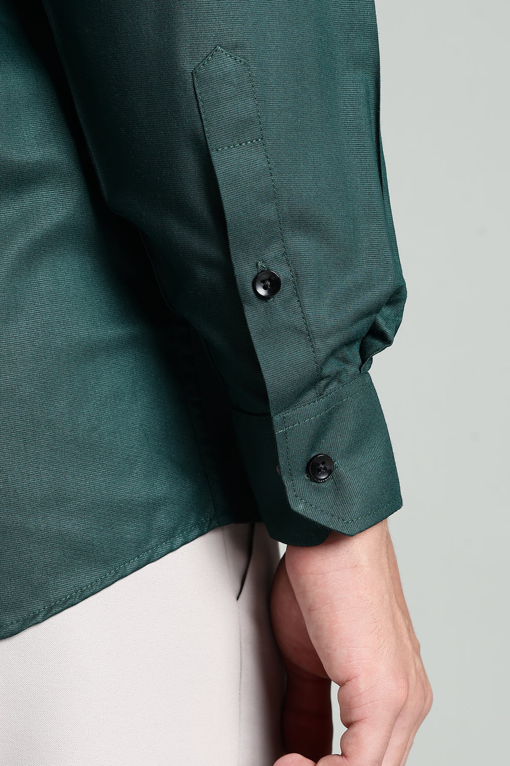 Dark Teal Green Blended Cotton - Button Down Collar - Full Sleave Shirt